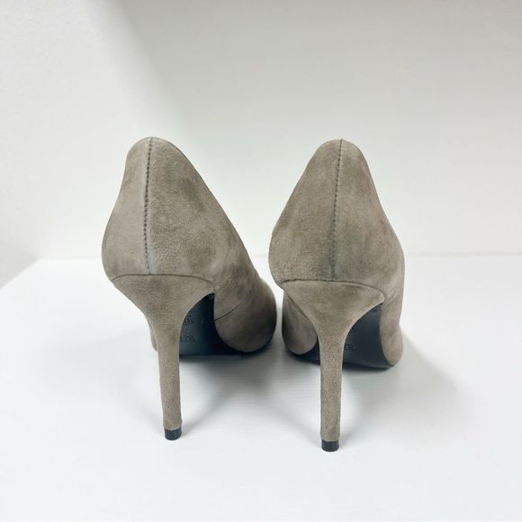 Escada Suede Patent Stiletto Point 36.5 Taupe - Picture 5 of 8